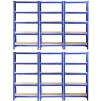 Monster Racking T-rax Heavy Duty Shelving Units Blue 75Cm W 30Cm D Set Of 6, Blue