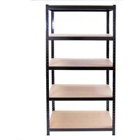 Monster Racking T-rax Warehouse & Garage Metal Shelving Black 90Cm W 45Cm D Set Of 5, Black