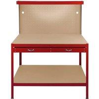 Monster Racking Workbench With Pegboard Drawer & Light Red, Red
