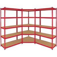 Monster Racking Z-rax 90Cm Racking Bundle Corner Shelving And 2 Garage Racking Bays, Red