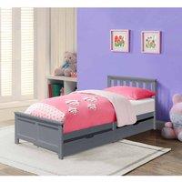 SleepOn Sleep on Banwell 3Ft Grey Wooden Bedframe With 2 Pull Out Drawers, Grey