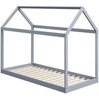 Homcom Wooden Single Bed Frame With Tree House Style, Grey