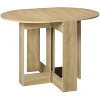 Homcom Folding Dining Table Foldable Drop Leaf Dinner Table For Kitchen Oak, Brown