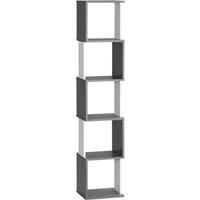 Homcom 5-tier Bookshelf Freestanding Bookcase Storage Shelves, White, White