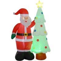 Outsunny 7Ft Christmas Inflatable Decoration Santa Claus And Christmas Tree