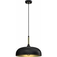 Milagro Pendant Lamp Lincoln Black/Gold 1XE27 35cm, Black