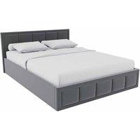 Vida Designs Vanita King Ottoman Fabric Bed Light Grey 2 , Grey