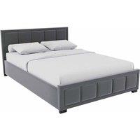 Vida Designs Vanita Double Fabric Bed Light Grey 2 , Grey