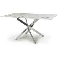 Astoria Medium 1.6M White/Silver Dining Table, White