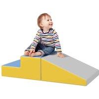 Homcom 2 Piece Soft Play Set For Toddler Climb And Crawl, Grey, Grey
