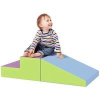 Homcom 2 Piece Soft Play Set For Toddler Climb And Crawl, Blue, Blue