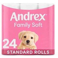 24 Rolls Andrex Toilet Roll Gentle Clean Fragrance-free 2 Ply Toilet Paper, White