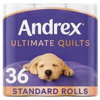 Andrex Toilet Rolls X36 Supreme Quilts Fragrance-free 3 Ply Toilet Paper, White
