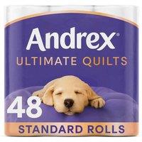 Andrex Toilet Rolls X48 Supreme Quilts Fragrance-free 3 Ply Toilet Paper, White