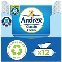 Andrex Washlets Classic Clean Biodegradable & Flushable Toilet Wipes 12 Pack, White