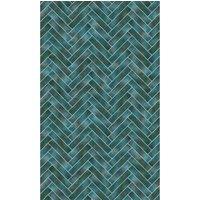 Kinewall Blue Green Herringbone Bathroom Wall Panel 1250 x 2500mm, Blue