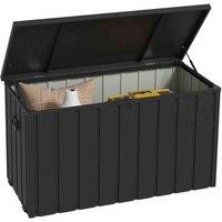 Outsunny 450L Outdoor Storage Box Waterproof With Wheels And Handles, Grey