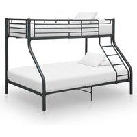 Vidaxl Bunk Bed Frame Black Metal 140X200 Cm 90X200 Cm, Black