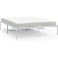 Vidaxl Metal Bed Frame White 150X200 Cm 5Ft King Size, White