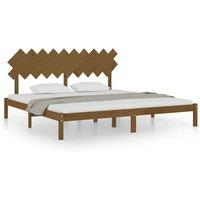Vidaxl Bed Frame Honey Brown 200X200 Cm Solid Wood, Brown