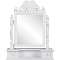 vidaXL Vanity Makeup Table With Rectangular Swing Mirror Mdf, White