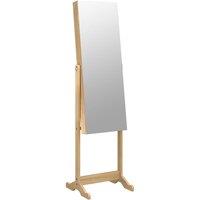 vidaXL Mirror Jewellery Cabinet Free Standing 42x38x152 cm, Brown