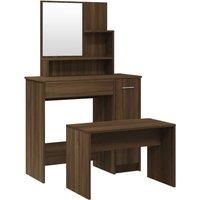 vidaXL Dressing Table Set Brown Oak 86.5x35x136 cm, Brown