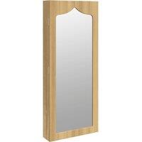 vidaXL Mirror Jewellery Cabinet Wall Mounted 37.5x10x90 cm, Brown
