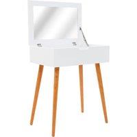 vidaXL Dressing Table With Mirror Mdf 60x40x75 cm, White