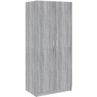 vidaXL Wardrobe Grey Sonoma 80x50x180 cm Engineered Wood, Grey