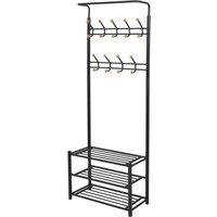 vidaXL Clothes Rack With Shoe Storage 68x32x182.5 cm Black, Black