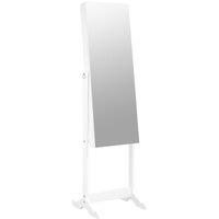 vidaXL Mirror Jewellery Cabinet Free Standing White 42x38x152 cm, White