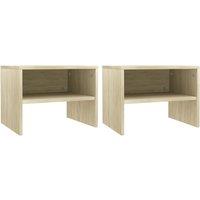 vidaXL Bedside Cabinets 2 Pcs Sonoma Oak 40x30x30 cm Engineered Wood, Brown