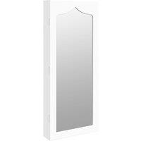 vidaXL Mirror Jewellery Cabinet Wall Mounted White 37.5x10x90 cm, White