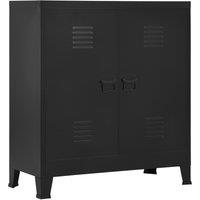 vidaXL Industrial Storage Chest Black Steel, Black