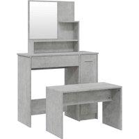 vidaXL Dressing Table Set Concrete Grey 86.5x35x136 cm, Grey