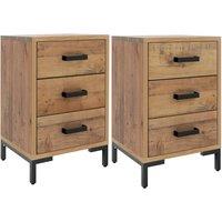 vidaXL Bedside Cabinets 2 Pcs 40x30x55 cm Solid Wood Pine, Brown