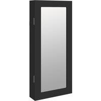 vidaXL Mirror Jewellery Cabinet Wall Mounted Black 30x8.5x67 cm, Black