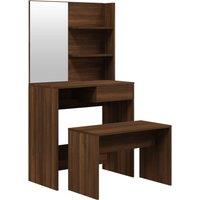 vidaXL Dressing Table Set Brown Oak 74.5x40x141 cm, Brown