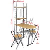 Vidaxl Foldable Breakfast Bar Set With 2 Chairs, Brown