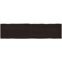 Vidaxl Table Top Dark Brown 200X50X 2-6 Cm Treated Solid Wood Live Edge, Brown