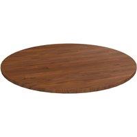 Vidaxl Round Table Top Dark Brown 80X1.5 Cm Treated Solid Wood Oak, Brown