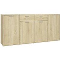 vidaXL Sideboard Sonoma Oak 160x36x75 cm Engineered Wood, Brown