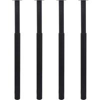 vidaXL Telescopic Table Legs 4 Pcs Black 710 Mm-1100 Mm, Black