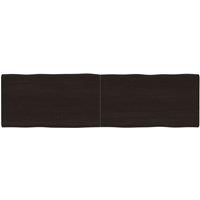 Vidaxl Table Top Dark Brown 180X50X 2-4 Cm Treated Solid Wood Live Edge, Brown