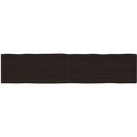 Vidaxl Table Top Dark Brown 180X40X 2-4 Cm Treated Solid Wood Live Edge, Brown