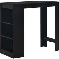 vidaXL Bar Table With Shelf Black 110x50x103 cm, Black