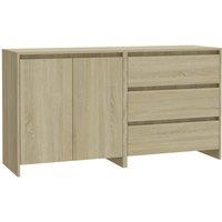 Vidaxl 2 Piece Sideboard Sonoma Oak Engineered Wood, Brown