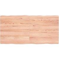 Vidaxl Table Top Light Brown 120X60X4 Cm Treated Solid Wood Oak Live Edge, Brown