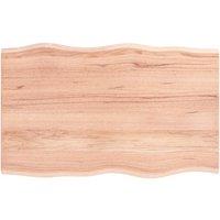 Vidaxl Table Top Light Brown 80X50X2 Cm Treated Solid Wood Oak Live Edge, Brown